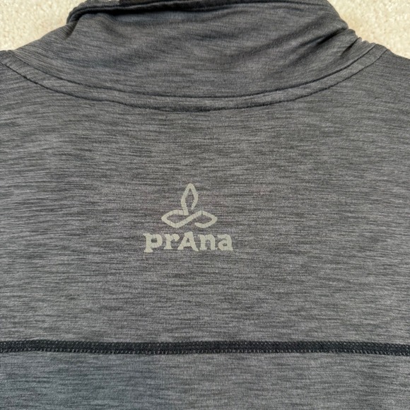 PrAna Men's Dark Gray Heathered 1/4 Zip Long Sleeve Pullover Shirt XL Breathe - Picture 4 of 7